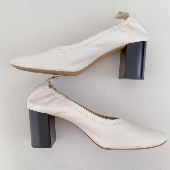 Everlane Size 9 Cream Off-White The Day Heel in Bone Leather Block Heel Pump - Picture 8 of 11